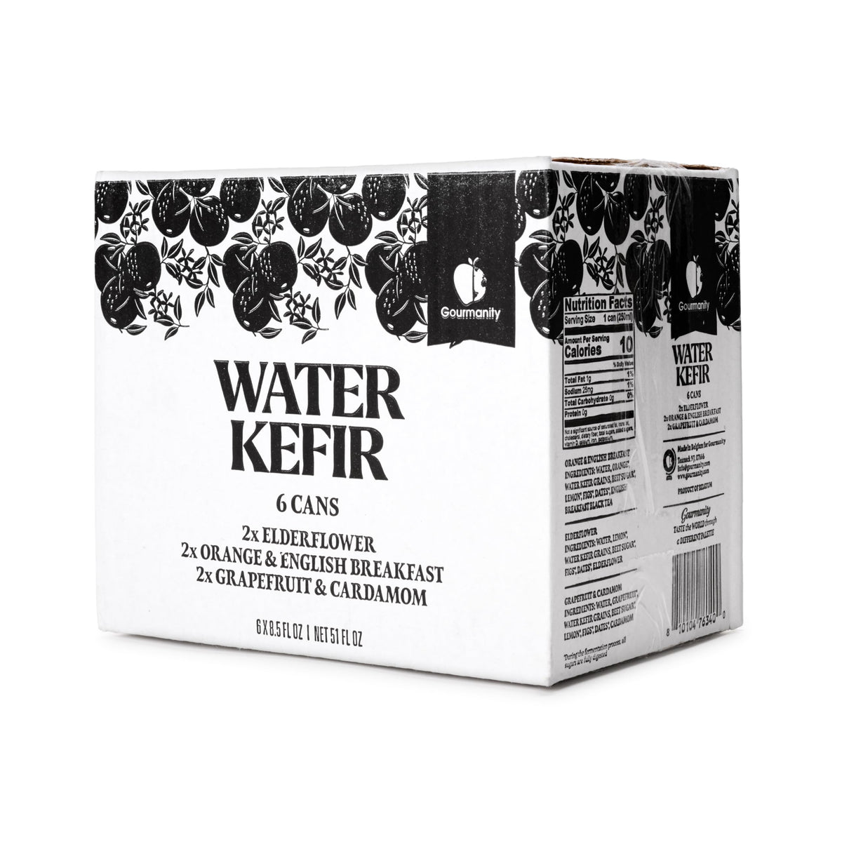 Gourmanity Water Kefir ingredients organic close-up, dairy-free and vegan-friendly.