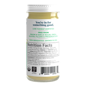 Gourmend Green Onion Powder label detail emphasizes Monash Low FODMAP certification.