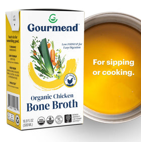 Gourmend organic ingredients simmering in pot for savory broth