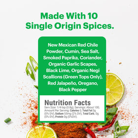 Gourmend taco seasoning packaging box with clean allergen-free label.