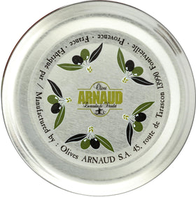 ARNAUD Niçoise olives in brine, ready for Mediterranean salads.