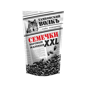 Tambovsky Volk XXL roasted sunflower seeds front view; crunchy snack-ready