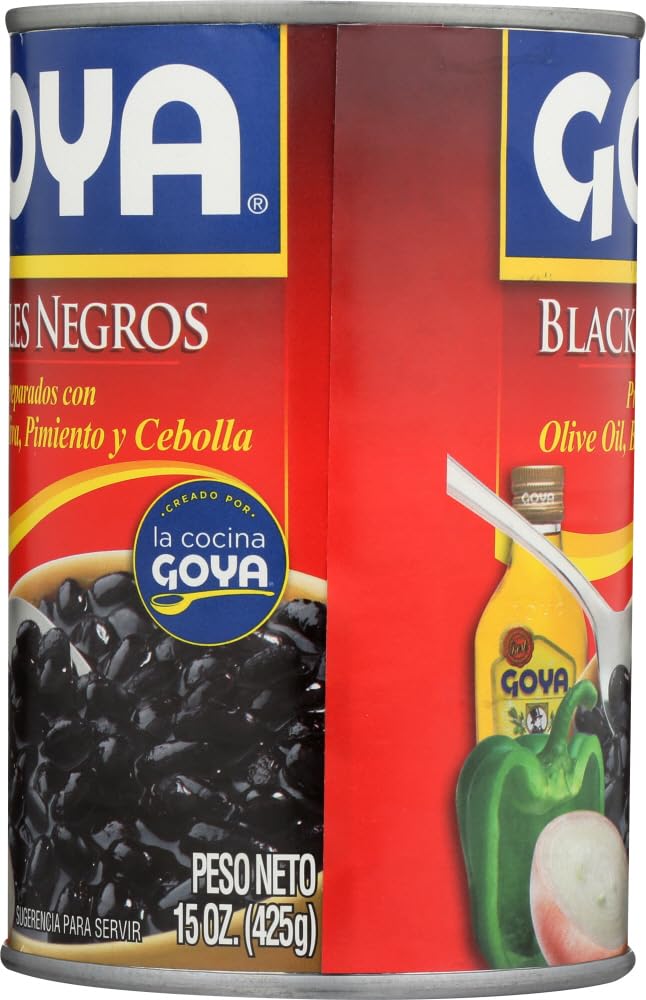 Goya Black Bean Soup 3-pack on shelf, great value for families