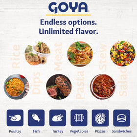 Goya brand packshot showing jar pair for family meals.