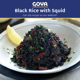 Goya Calamares Tinta squid tin label signals quality and freshness.