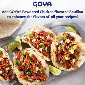 Goya bouillon shelf on pantry highlights essential seasoning for busy kitchens