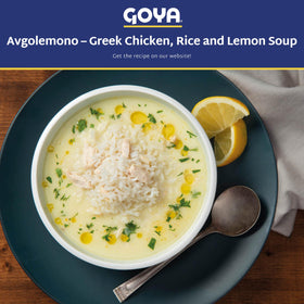 Goya chicken bouillon being stirred into rice shows versatile use