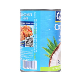 Goya coconut milk image shows pressing ripe coconut meat for rich unsweetened flavor