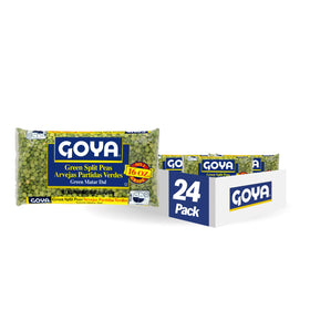 Goya Green Split Peas in a dry 16-ounce bag, ideal for hearty soups and stews.