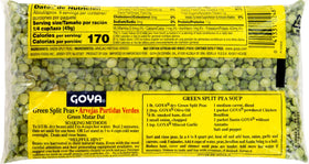 Goya Green Split Peas ready to cook, perfect for fiber-rich soups and stews.