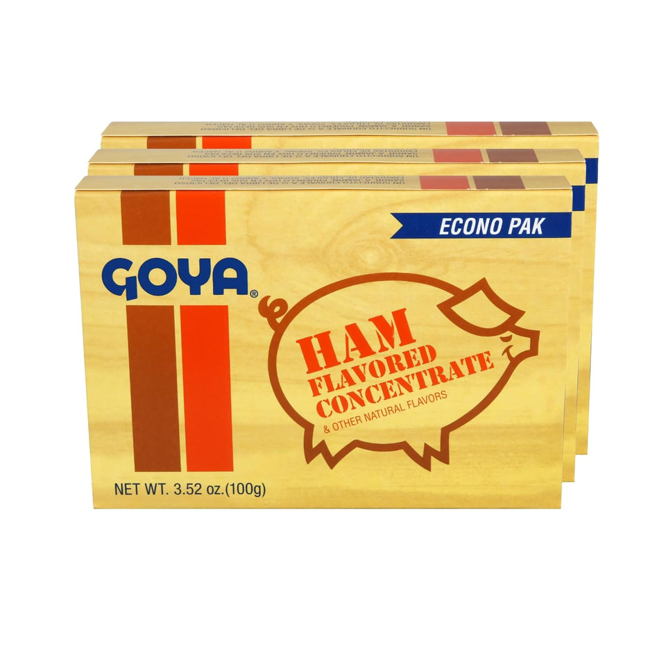 Goya Ham Concentrate powder packet adds smoky depth to soups and gravies