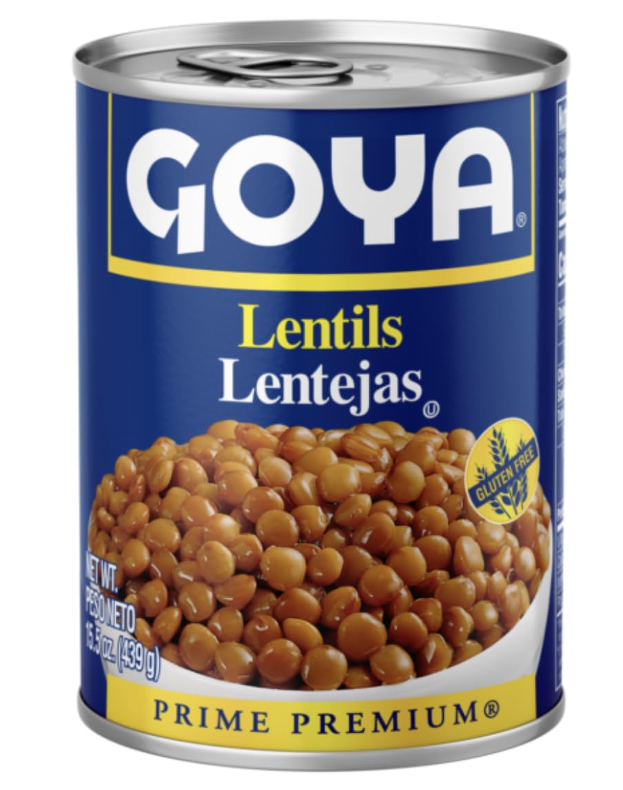 Goya lentils 2-pack front view, versatile base for soups and bowls.