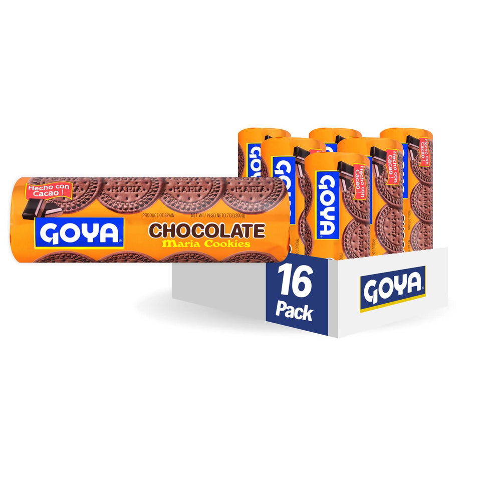 Goya Maria Chocolate Cookies show rich cocoa flavor ideal for coffee breaks