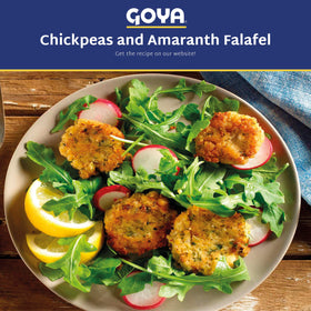Goya Organic Chick Peas easy-open lid for quick, convenient meals.