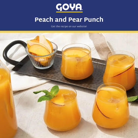 Goya Peach Nectar family-pack displayed for gatherings and parties