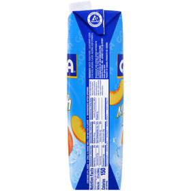 Goya Peach Nectar in glass with ice, ideal for smoothies and mocktails