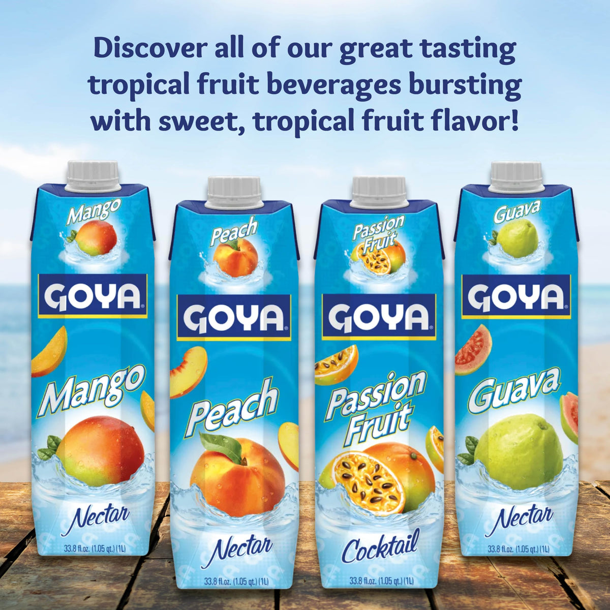 Goya Peach Nectar pantry-display ready for fast flavor boosts