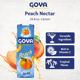 Goya Peach Nectar smoothie blend demonstrates easy fruity breakfast option