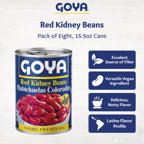 Goya red kidney beans in can with easy-open lid for fast meals.
