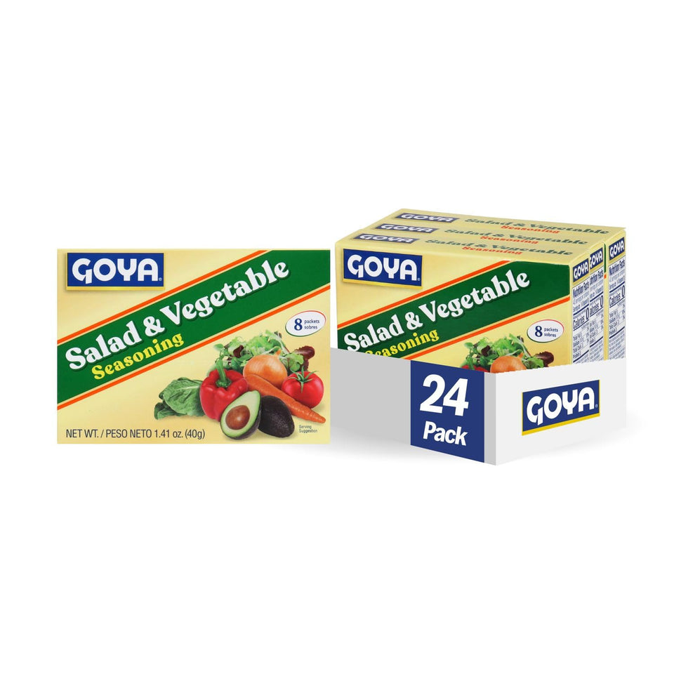 Goya Salad and Vegetable Seasoning packets add rich flavor to soups and vegetables.