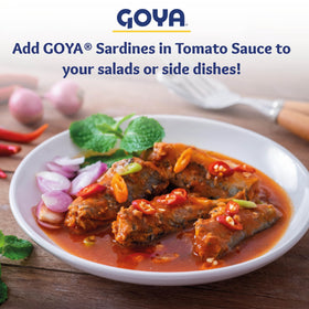 Goya Sardines in Tomato Sauce can, quick snack option.