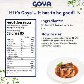 Goya Sardines in Tomato Sauce sandwich, convenient nutritious bite.
