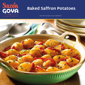 Goya Sazón Azafrán spice powder adds aroma and color.
