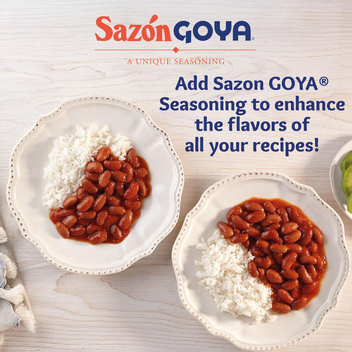 Two-pack display of Goya Sazón on pantry shelf for easy access.