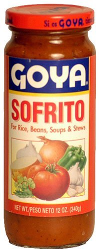 Goya Sofrito 12oz bottle for authentic flavor base in soups, stews, and rice dishes.