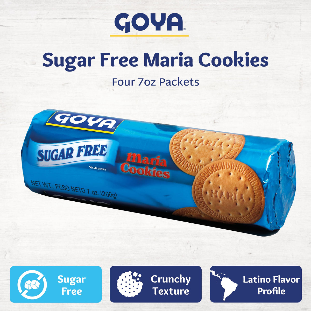 Goya Sugar Free Maria Cookies chocolate thin crisp perfect for lunch boxes.