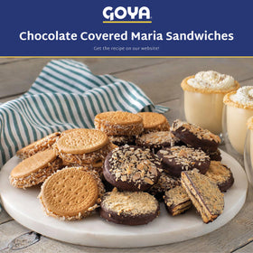 Goya Sugar Free Maria Cookies chocolate thin crisp for parties and gatherings.