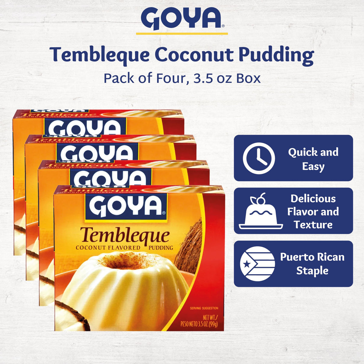 Goya Tembleque coconut pudding in a bowl ready to enjoy.