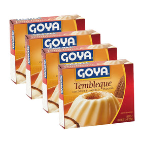 Goya Tembleque coconut pudding pack of four offering convenient dessert option.