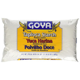 Goya Yuca Flour bag closeup, gluten-free baking base for breads and pastries.