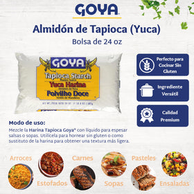 Goya Yuca Flour display front, brand authenticity and pantry versatility.