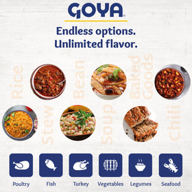 Goya Yuca Flour thickened sauce in pot, highlighting convenience and flavor.