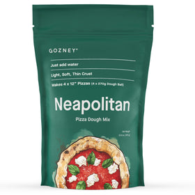 Gozney Just-Add-Water Neapolitan dough mix pack for easy authentic pizza at home.