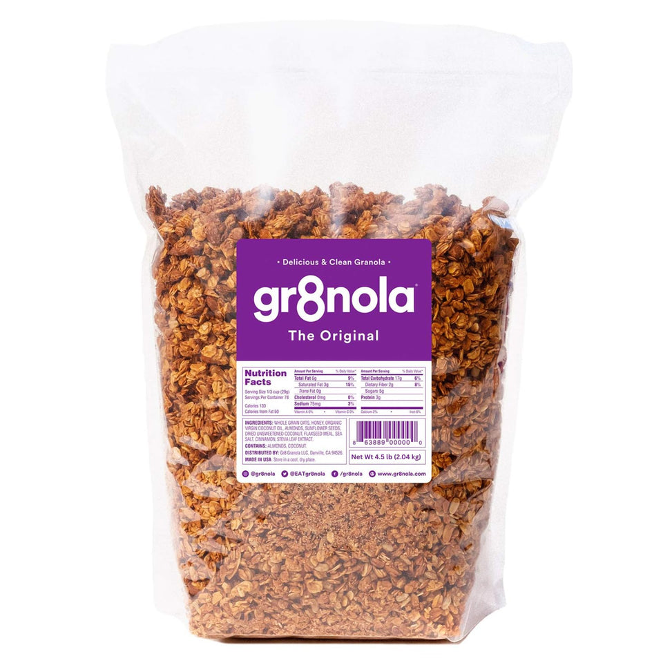 gr8nola The Original bulk granola bag front view highlighting honey sweetness and cinnamon aroma