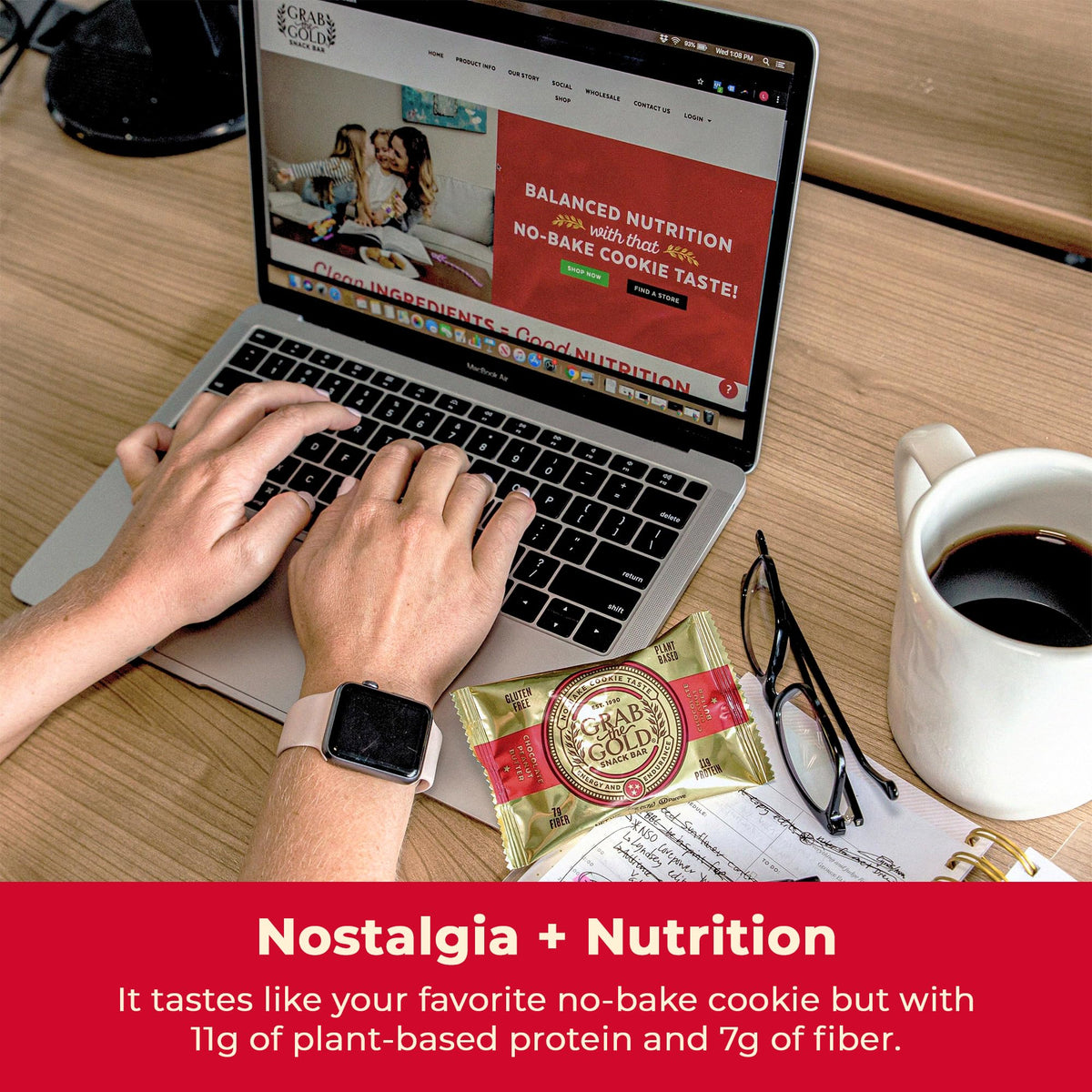 Grab The Gold ingredients list with oats and plant-based protein.