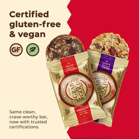Grab The Gold PB&J bar close-up, chewy texture for post-workout recovery