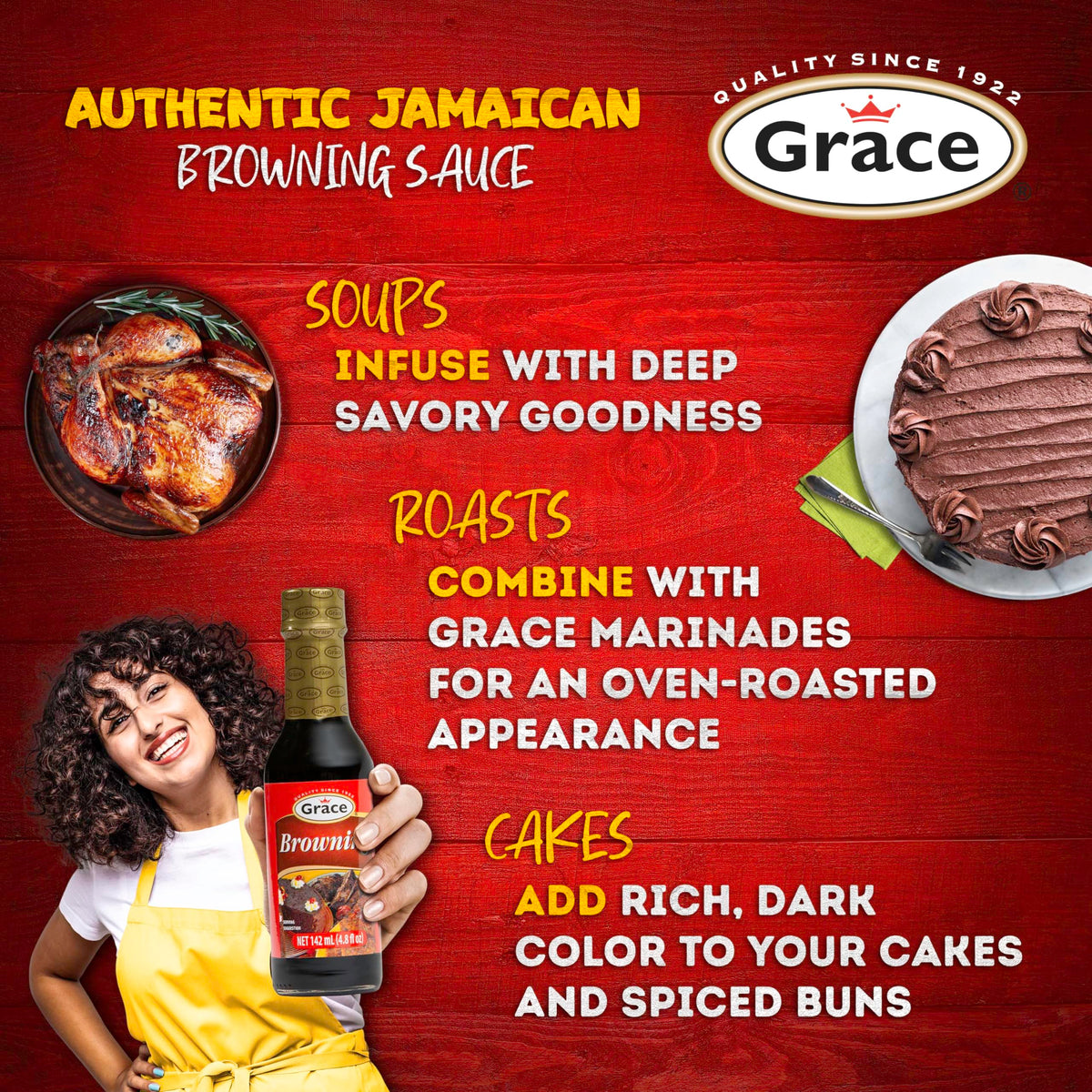 Grace Browning Sauce helps bake desserts with caramel tones.