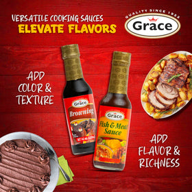 Grace Browning Sauce grill glaze creates a rich, glossy finish with island flair.