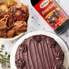 Grace Browning Sauce meat marination boosts caramelized crust and authentic Jamaican flavor.