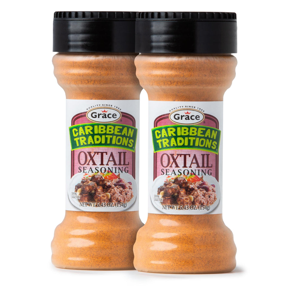 Grace Caribbean Traditions Oxtail Seasoning bottle front—flavorful beef and stew enhancer.