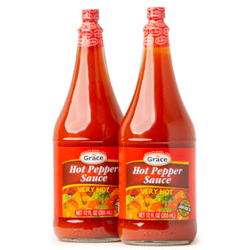 Grace Hot Pepper Sauce bottle front view for versatile Caribbean cooking