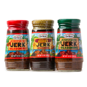 Grace Jerk Paste Hot bottle pour for fiery grilled dishes.