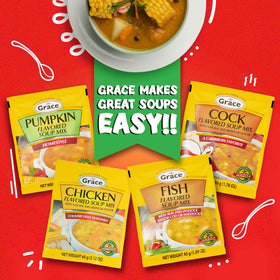 Grace pumpkin-flavored soup mix served in a bowl, inviting comfort.