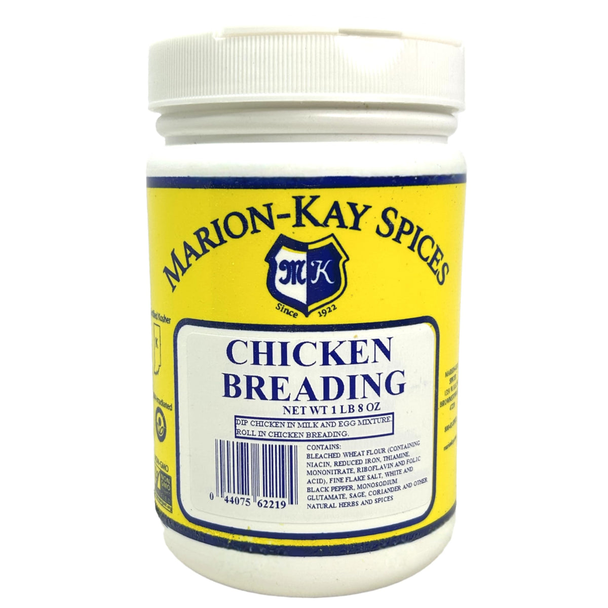 Graceful Market Marion-Kay Chicken Breading Jar 24oz ready for crispy fried chicken.