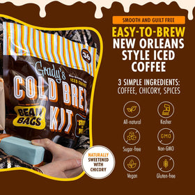 Grady's Cold Brew bags steeping in water for effortless preparation