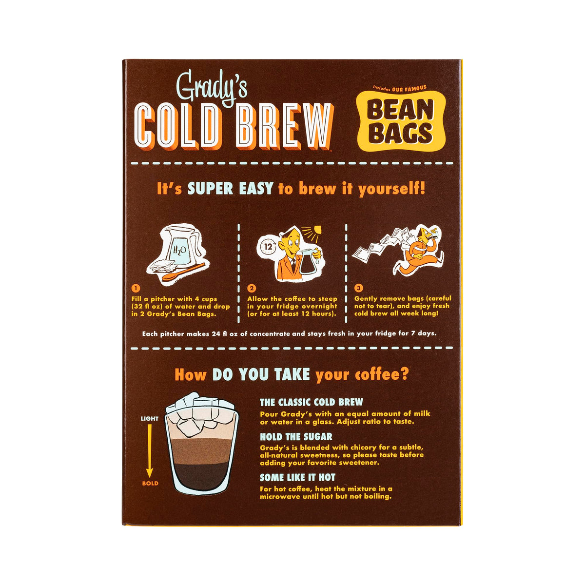 Grady's bottle and glass ready-to-serve cold brew at home.